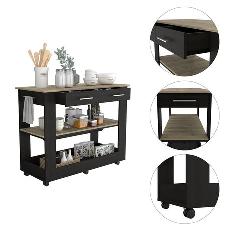 Mueble Auxiliar de Cocina Cala Blanco 116.8x92.7cm con Un Entrepaño y Cuatro Compartimientos - Cocinas | Bylmo