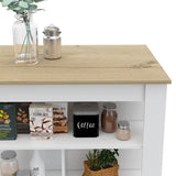 Isla de Cocina Cala Blanco Duna 103 cm con Entrepaños - Barras y Muebles Auxiliares | Bylmo