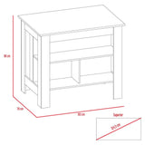 Isla de Cocina Cala Blanco Duna 103 cm con Entrepaños - Barras y Muebles Auxiliares | Bylmo
