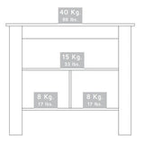 Isla de Cocina Cala Blanco Duna 103 cm con Entrepaños - Barras y Muebles Auxiliares | Bylmo