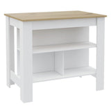 Isla de Cocina Cala Blanco Duna 103 cm con Entrepaños - Barras y Muebles Auxiliares | Bylmo