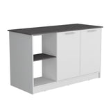 Isla de Cocina Juniper Onix 150x90cm con Tres Entrepaños y Seis Compartimientos - Barras y Muebles Auxiliares | Bylmo