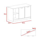 Isla de Cocina Juniper Onix 150x90cm con Tres Entrepaños y Seis Compartimientos - Barras y Muebles Auxiliares | Bylmo