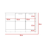 Isla de Cocina Juniper Onix 150x90cm con Tres Entrepaños y Seis Compartimientos - Barras y Muebles Auxiliares | Bylmo