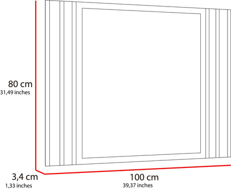 Espejo de Baño Led Apolo Plateado 100x80cm Rectangular con Sandblasting - Espejos de Baño | Bylmo