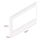 Espejo de Baño Udine Plateado 90x60cm Rectangular con Biselado - Espejos de Baño | Bylmo