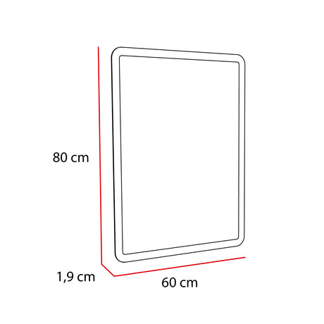 Espejo de Baño Arezzo Plateado 60x80cm Rectangular con Sandblasting - Espejos de Baño | Bylmo