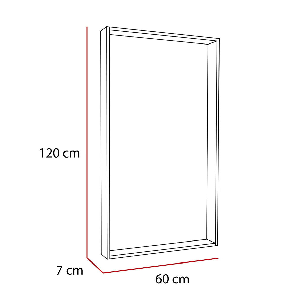 Espejo de Pared Trento Plateado 60x120cm Rectangular con Marco En Madera - Espejos Decorativos | Bylmo