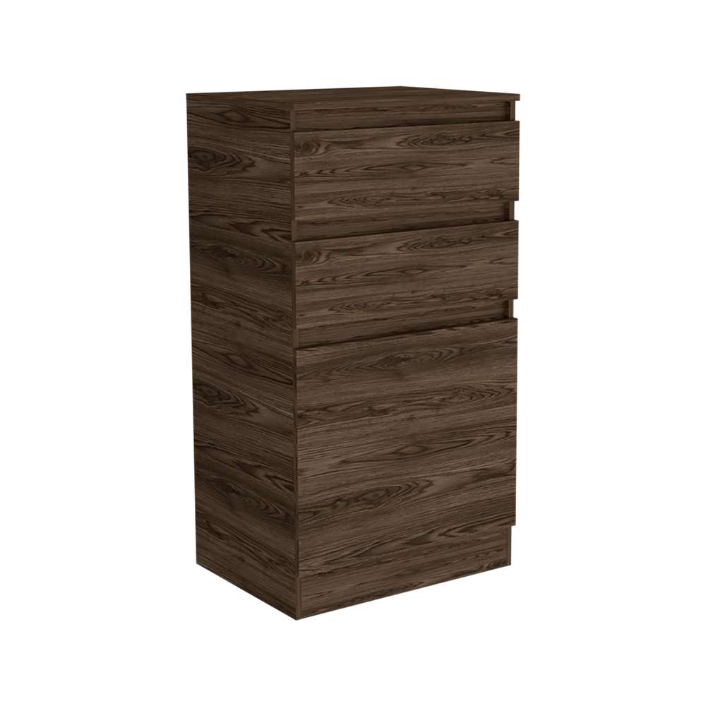 Cómoda Kamelot Coñac 59 cm con Espejo, Dos Cajones y Dos Puertas - Cajoneras | Bylmo