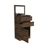 Cómoda Kamelot Coñac 59 cm con Espejo, Dos Cajones y Dos Puertas - Cajoneras | Bylmo