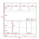 Alacena Sabina Siena y Blanco 170 cm con Siete Puertas y Un Cajón - Muebles Organizadores | Bylmo