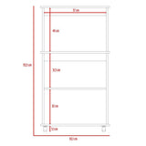 Mueble Microondas Blanco y Wengue 63x113.5cm con Dos Entrepaños y Tres Compartimientos - Muebles Organizadores | Bylmo