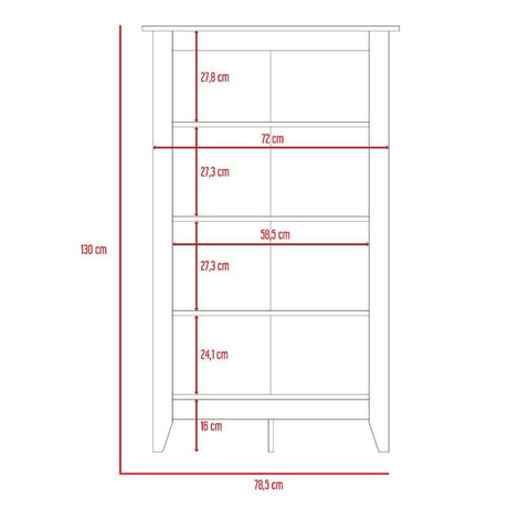 Biblioteca Essential Rovere 78x130cm con Diez Compartimientos - Bibliotecas | Bylmo