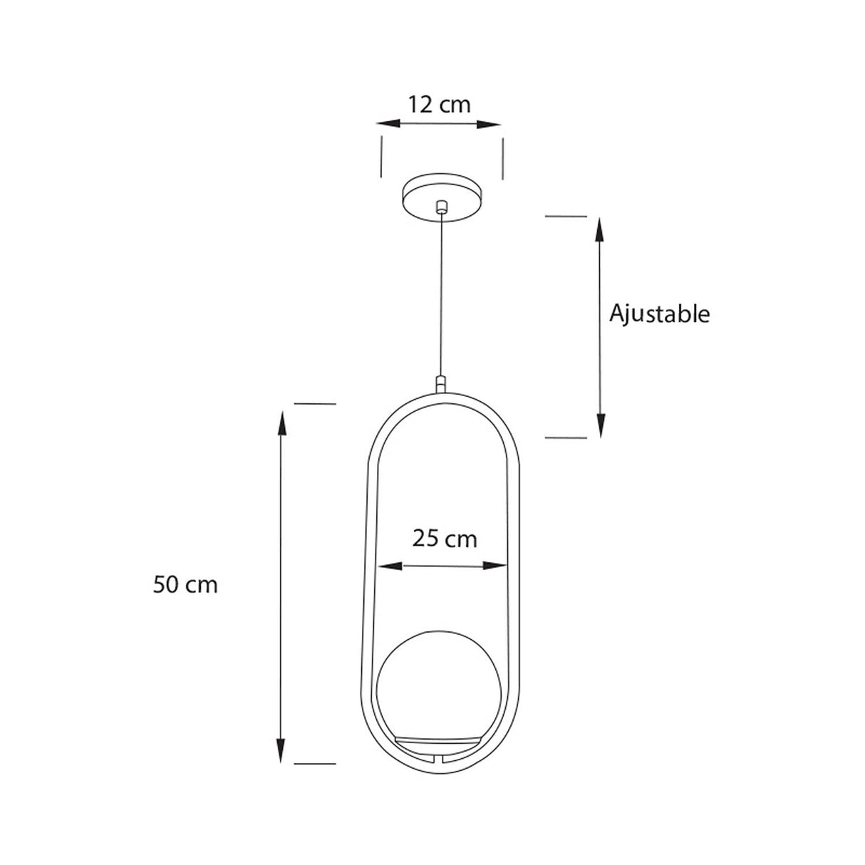 Lámpara Colgante LED Tivoly Bronce Eco 15x50cm para Una Luz Ajustable en Altura y con Bombilla - Iluminacion | Bylmo