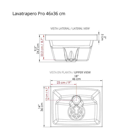 Lavatrapero Pro Blanco 46 cm con Escurridor - Muebles de Aseo y Ropas | Bylmo