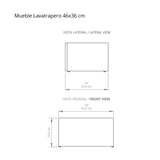 Lavatrapero Pro Blanco 46 cm con Escurridor - Muebles de Aseo y Ropas | Bylmo