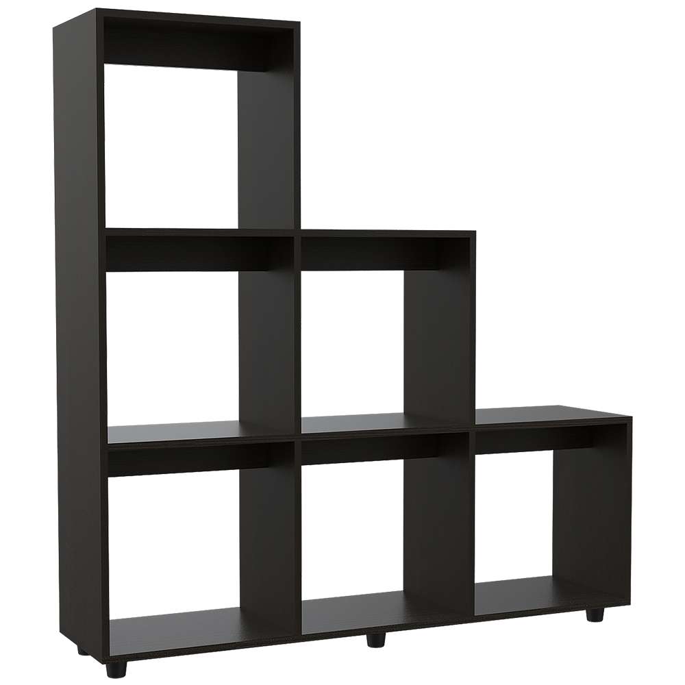 Biblioteca Escalera Salamanca Wengue 122.1x128.2cm con Seis Compartimientos - Bibliotecas | Bylmo