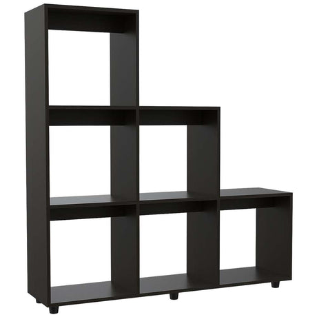 Biblioteca Escalera Salamanca Wengue 122.1x128.2cm con Seis Compartimientos - Bibliotecas | Bylmo