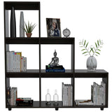 Biblioteca Escalera Salamanca Wengue 122.1x128.2cm con Seis Compartimientos - Bibliotecas | Bylmo