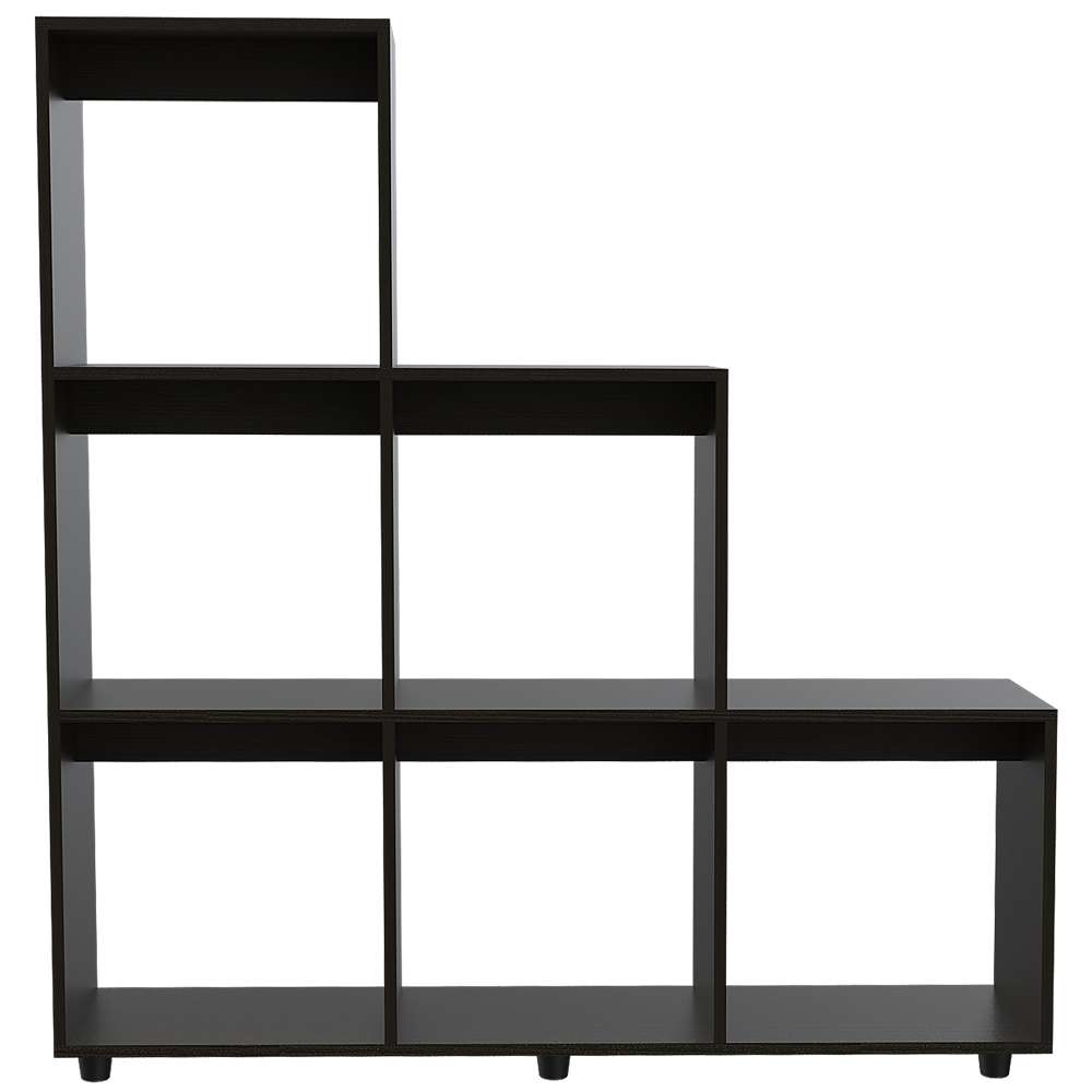 Biblioteca Escalera Salamanca Wengue 122.1x128.2cm con Seis Compartimientos - Bibliotecas | Bylmo