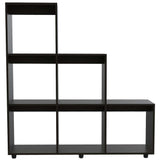 Biblioteca Escalera Salamanca Wengue 122.1x128.2cm con Seis Compartimientos - Bibliotecas | Bylmo
