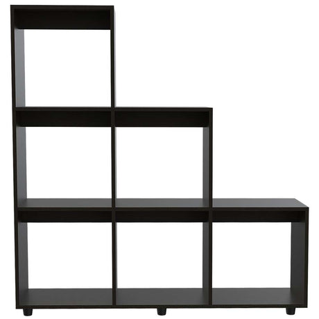 Biblioteca Escalera Salamanca Wengue 122.1x128.2cm con Seis Compartimientos - Bibliotecas | Bylmo