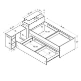 Cama Nido Sencilla 90 cm Duna y Blanco Mltifuncional - Camas | Bylmo