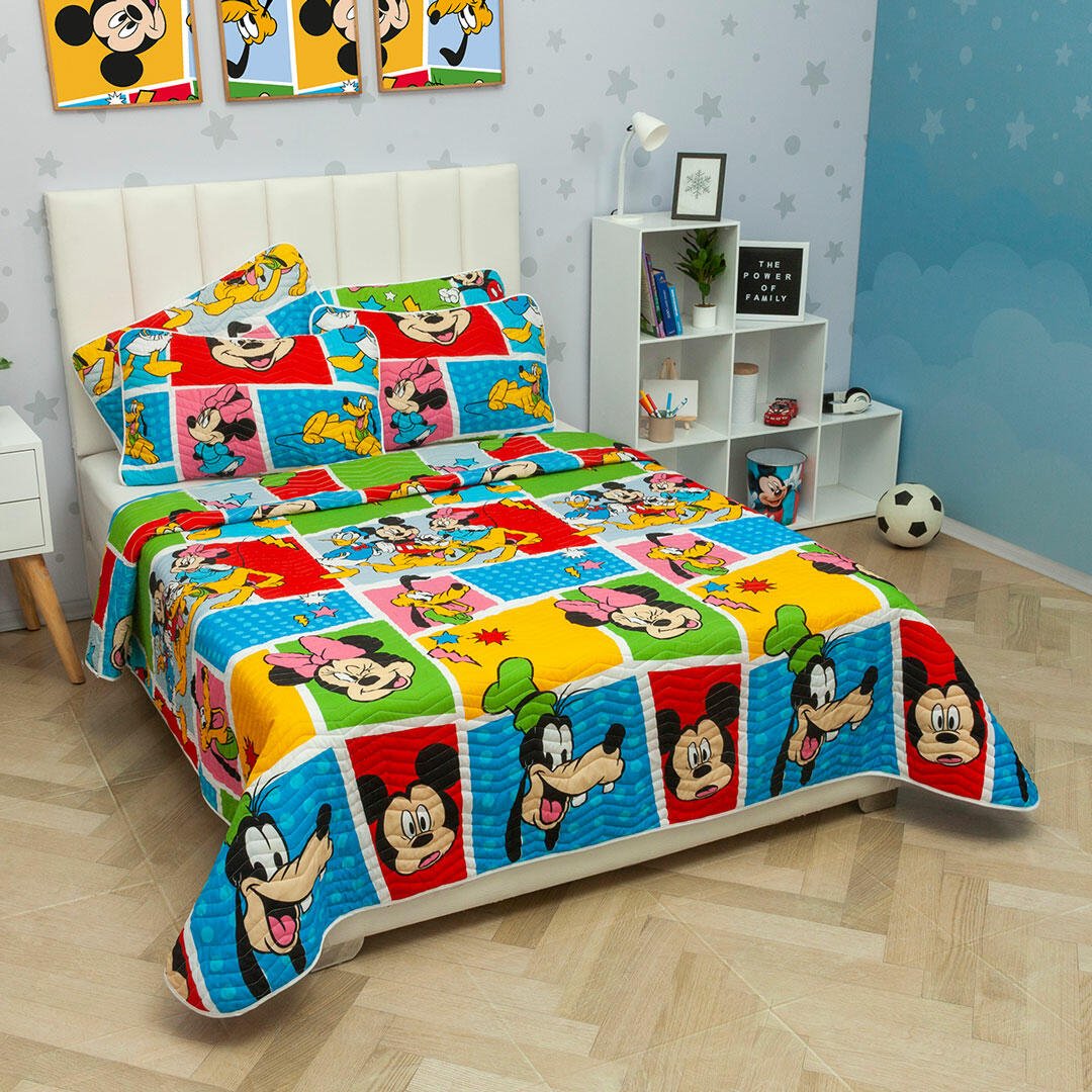 Cubrelecho Español Infantil Multicolor para Cama Semidoble 120 X 190 Cm Doble Faz de Disney - Ropa de Cama | Bylmo