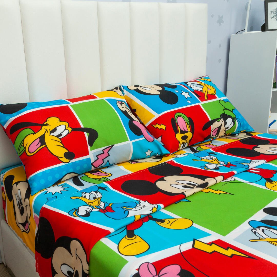 Combo Juego de Sabanas y Cortina Infantil Multicolor Semidoble 120 X 190 Cm de Disney - Ropa de Cama | Bylmo