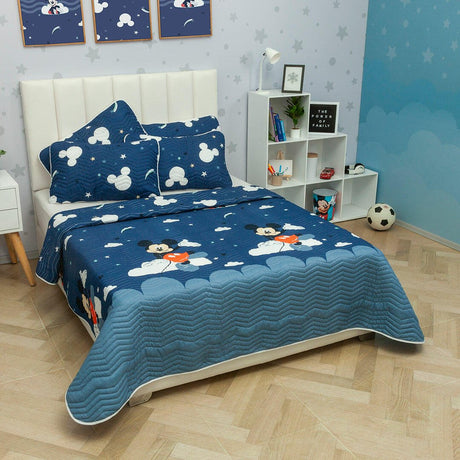 Cubrelecho Español Infantil Azul Oscuro para Cama Doble 140 X 190 Cm Doble Faz de Mickey - Ropa de Cama | Bylmo