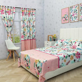 Combo Juego de Sabanas y Cortina Infantil Multicolor Semidoble 120 X 190 Cm de Minnie - Ropa de Cama | Bylmo