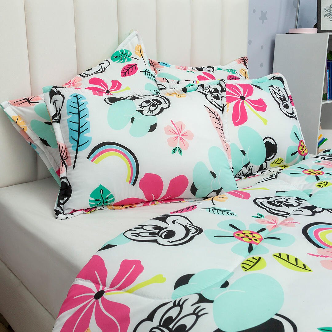 Cubrelecho Acolchado Infantil Multicolor para Cama Doble 140 X 190 Cm Doble Faz de Minnie - Otros textiles | Bylmo