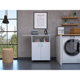 Mesa de Planchar Urano Blanco 90x84.5cm con Dos Puertas - Muebles Organizadores | Bylmo