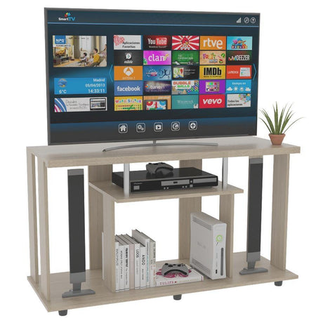Mesa para TV Lannes Rovere 121x67cm Para TV Hasta 50 Pulgadas sin Cajones y con Patas - Muebles para TV | Bylmo