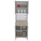 Mueble Microondas Gibraltar Rovere 62 cm con Cuatro Puertas y Un Cajón - Muebles Organizadores | Bylmo