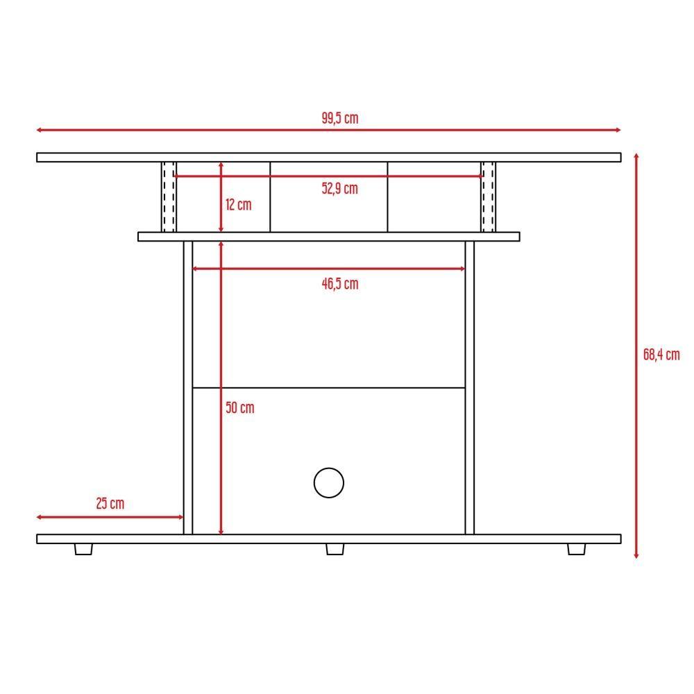 Mesa para TV Invy Wengue 99x68.5cm Para TV Hasta 40 Pulgadas sin Cajones con Ranuras para Cables y con Patas - Muebles para TV | Bylmo