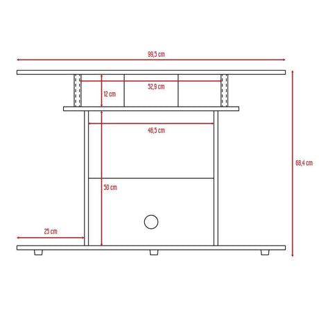Mesa para TV Invy Wengue 99x68.5cm Para TV Hasta 40 Pulgadas sin Cajones con Ranuras para Cables y con Patas - Muebles para TV | Bylmo