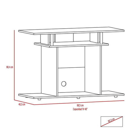 Mesa para TV Invy Wengue 99x68.5cm Para TV Hasta 40 Pulgadas sin Cajones con Ranuras para Cables y con Patas - Muebles para TV | Bylmo
