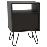 Mesa de Noche Wengue Miel y Plomo 40 cm con Una Puerta - Mesas | Bylmo