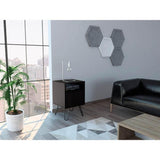 Mesa de Noche Wengue Miel y Plomo 40 cm con Una Puerta - Mesas | Bylmo