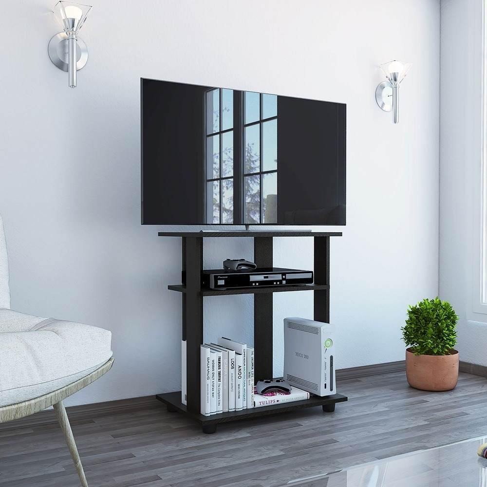 Mesa para TV Super Eco Wengue 60x67cm Para TV Hasta 22 Pulgadas sin Cajones y con Patas - Muebles para TV | Bylmo