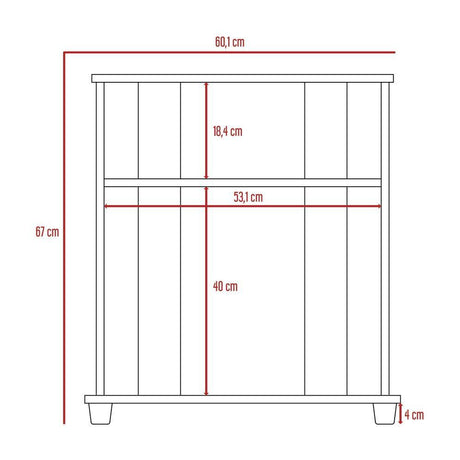 Mesa para TV Super Eco Wengue 60x67cm Para TV Hasta 22 Pulgadas sin Cajones y con Patas - Muebles para TV | Bylmo