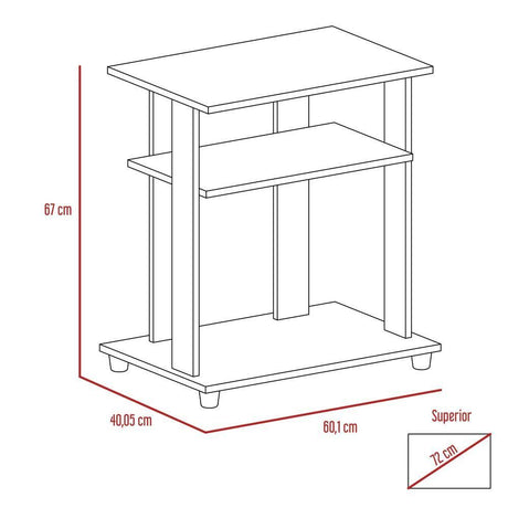 Mesa para TV Super Eco Wengue 60x67cm Para TV Hasta 22 Pulgadas sin Cajones y con Patas - Muebles para TV | Bylmo