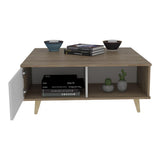 Mesa Alina Duna y Blanco 95 cm con Una Puerta - Mesas | Bylmo