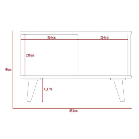Mesa de Centro Salem Miel y Plomo 40x63.3cm Rectangular Con Patas - Mesas | Bylmo