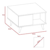 Mesa de Centro Salem Miel y Plomo 40x63.3cm Rectangular Con Patas - Mesas | Bylmo