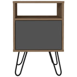 Mesa de Noche Vassel Miel y Plomo 40 cm con Una Puerta - Mesas | Bylmo