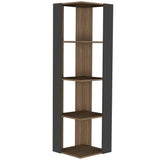 Biblioteca Esquinera Amber Miel 44 cm con Entrepaños - Bibliotecas | Bylmo
