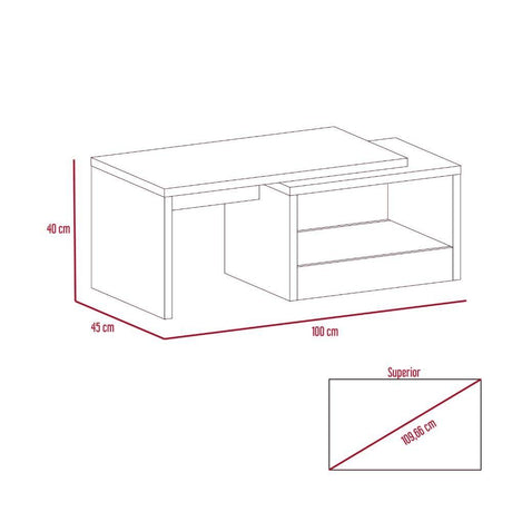 Mesa de Centro Kaia Wengue 100x40cm Rectangular - Mesas | Bylmo