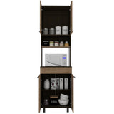 Modulo Microondas Luna Miel y Wengue 60 cm - Cocinas | Bylmo